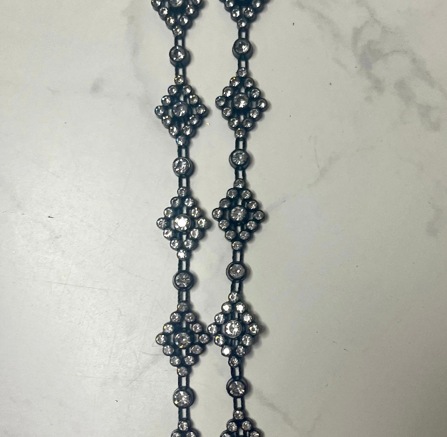 Bling- Black with Faux Rhinestone - 10yds