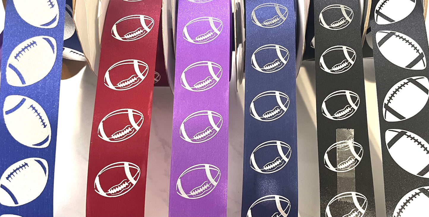 Ribbon - Football Imprint BTY #9 x 1yd