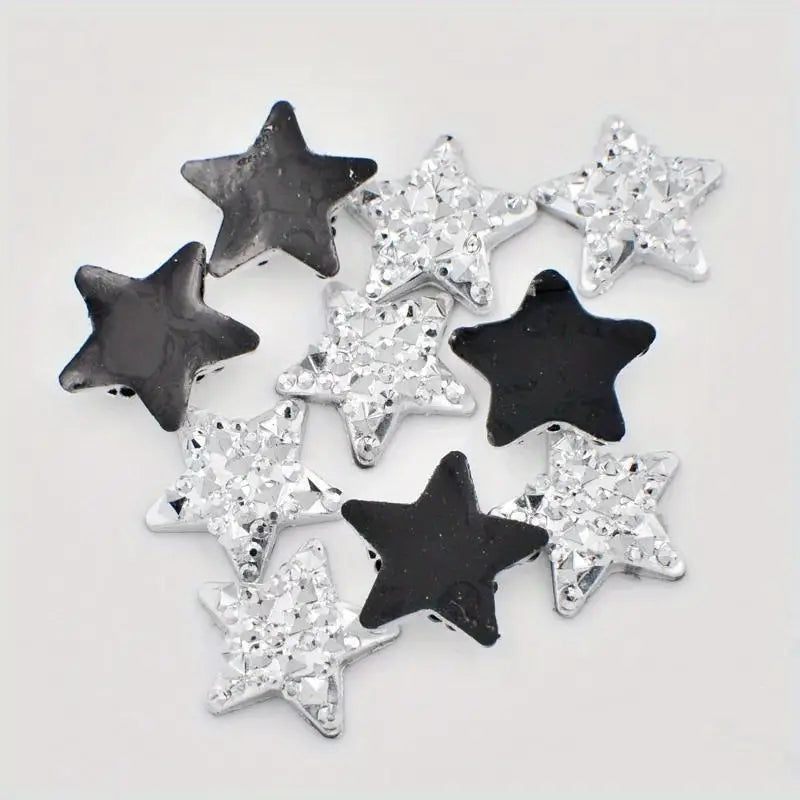 Bling - 1/2" Glitter Star Flatback -16pcs