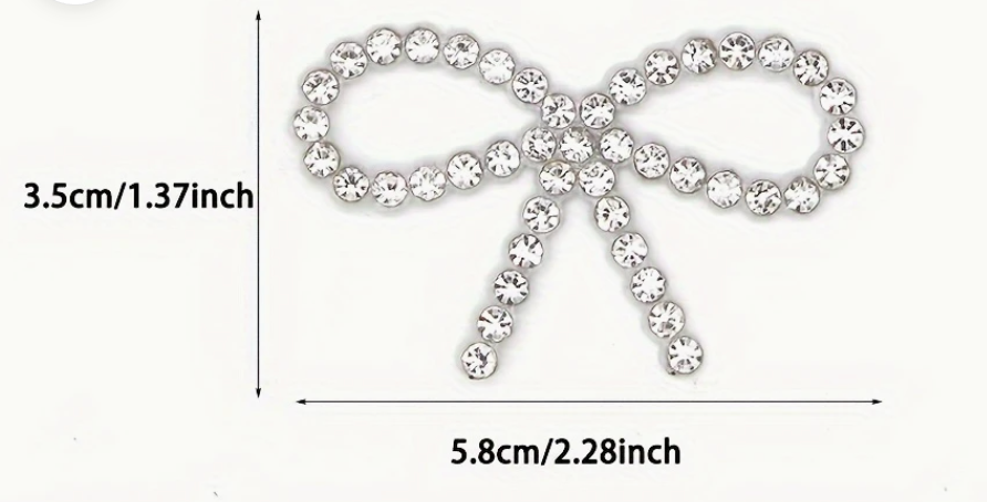 Embellishment - Rhinestone Bow HotFix 2.25" 4pk