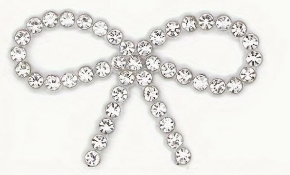 Embellishment - Rhinestone Bow HotFix 2.25" 4pk