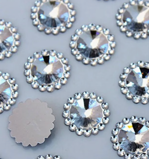 Bling - Round Sunflower Acrylic Crystal Stones Flatback - 30pcs