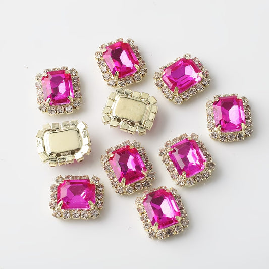 Bling - 10MM Square Rhinestone Flatbacks - 6pcs