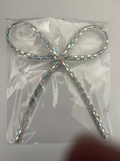 Embellishment - Dot Dash Iridescent Rhinestone Bow 4"