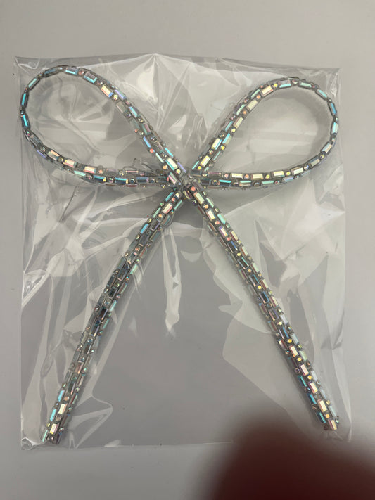 Embellishment - Dot Dash Iridescent Rhinestone Bow 4"