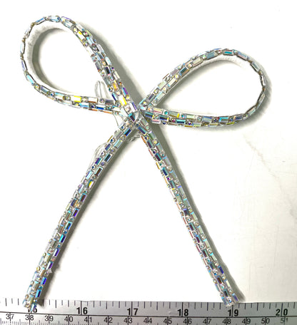 Embellishment - Dot Dash Iridescent Rhinestone Bow 4"