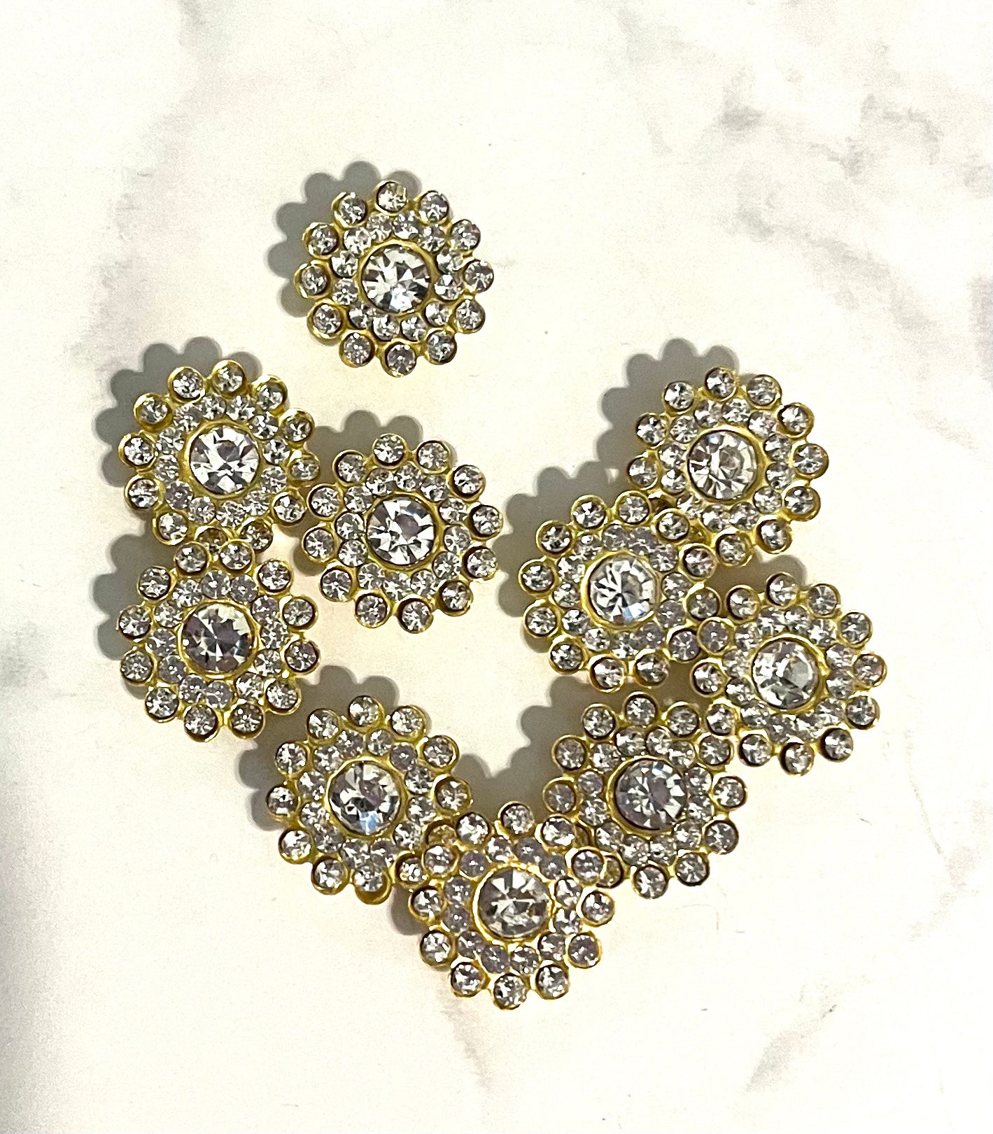 Bling - 1/2" Flatback Gold / Clear - 10pk