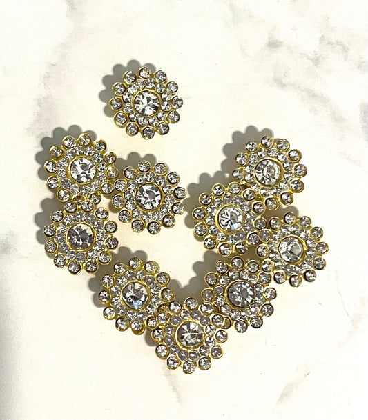 Bling - 1/2" Flatback Gold / Clear - 10pk