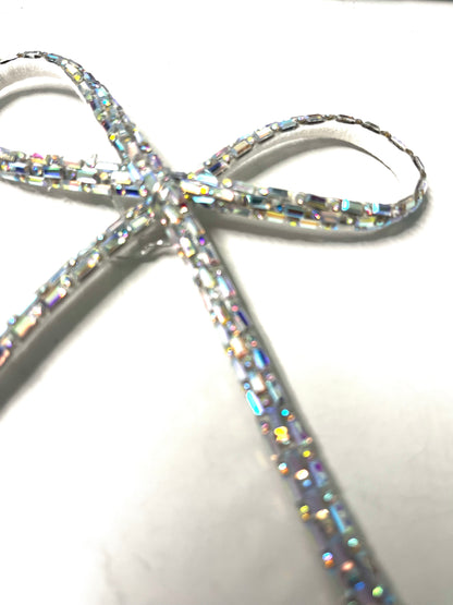 Embellishment - Dot Dash Iridescent Rhinestone Bow 4"