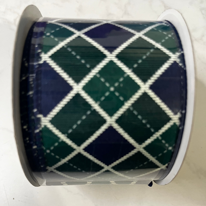 Decorative Ribbon - 2.5" x 10yds Blue / Green CLICK HERE TO SEE ALL PATTERNS