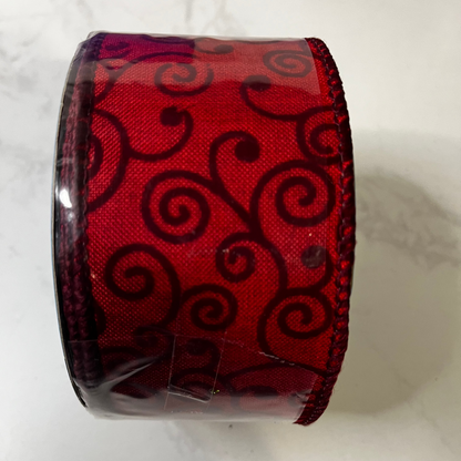 Decorative Ribbon - 2.5" x 10yds Red CLICK HERE TO SEE ALL PATTERNS
