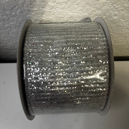 Decorative Ribbon - 2.5" x 10yds Silver CLICK HERE TO SEE ALL PATTERNS