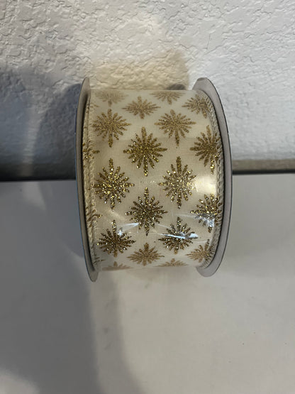 Decorative Ribbon - 2.5" x 10yds Gold CLICK HERE TO SEE ALL PATTERNS
