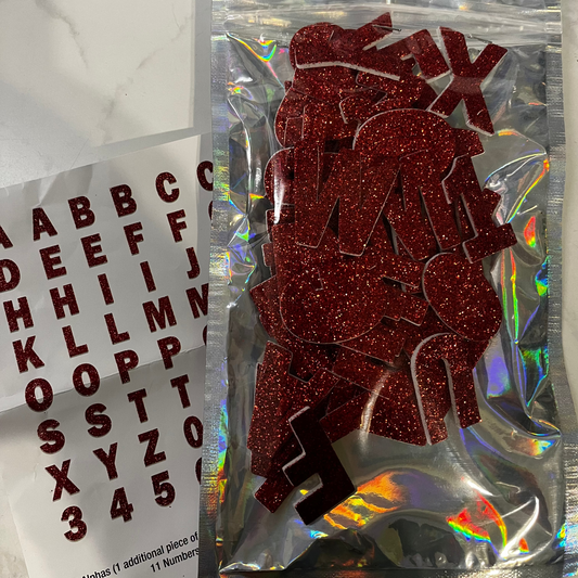 Letters - 1 1/4" Red Foam Glitter