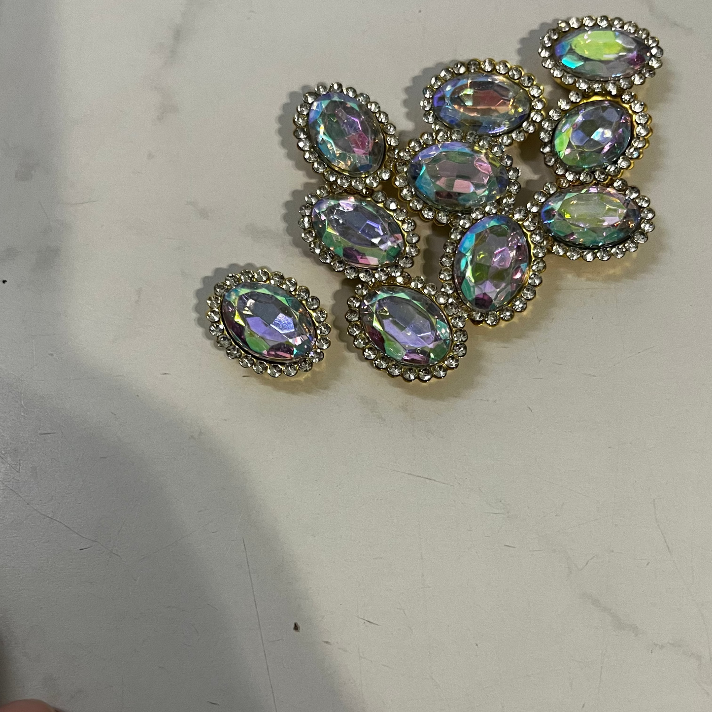 Bling - 1/2" Oval Gemstone - 10pk