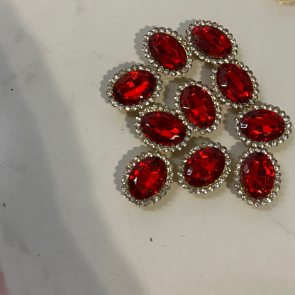 Bling - 1/2" Oval Gemstone - 10pk
