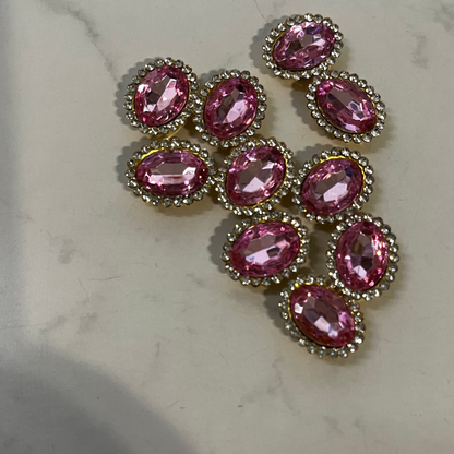 Bling - 1/2" Oval Gemstone - 10pk