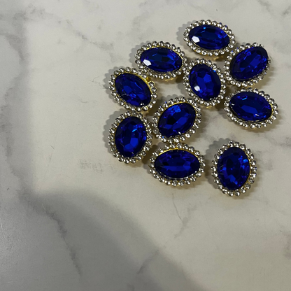 Bling - 1/2" Oval Gemstone - 10pk
