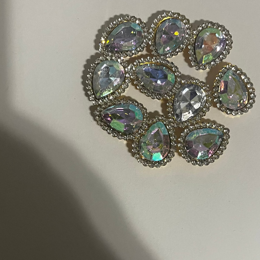 Bling - 1/2" Tear Drop Gemstone - 10pk