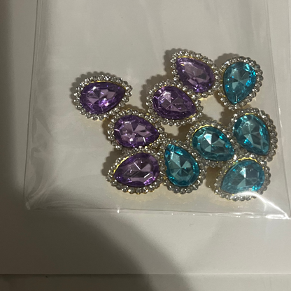 Bling - 1/2" Tear Drop Gemstone - 10pk
