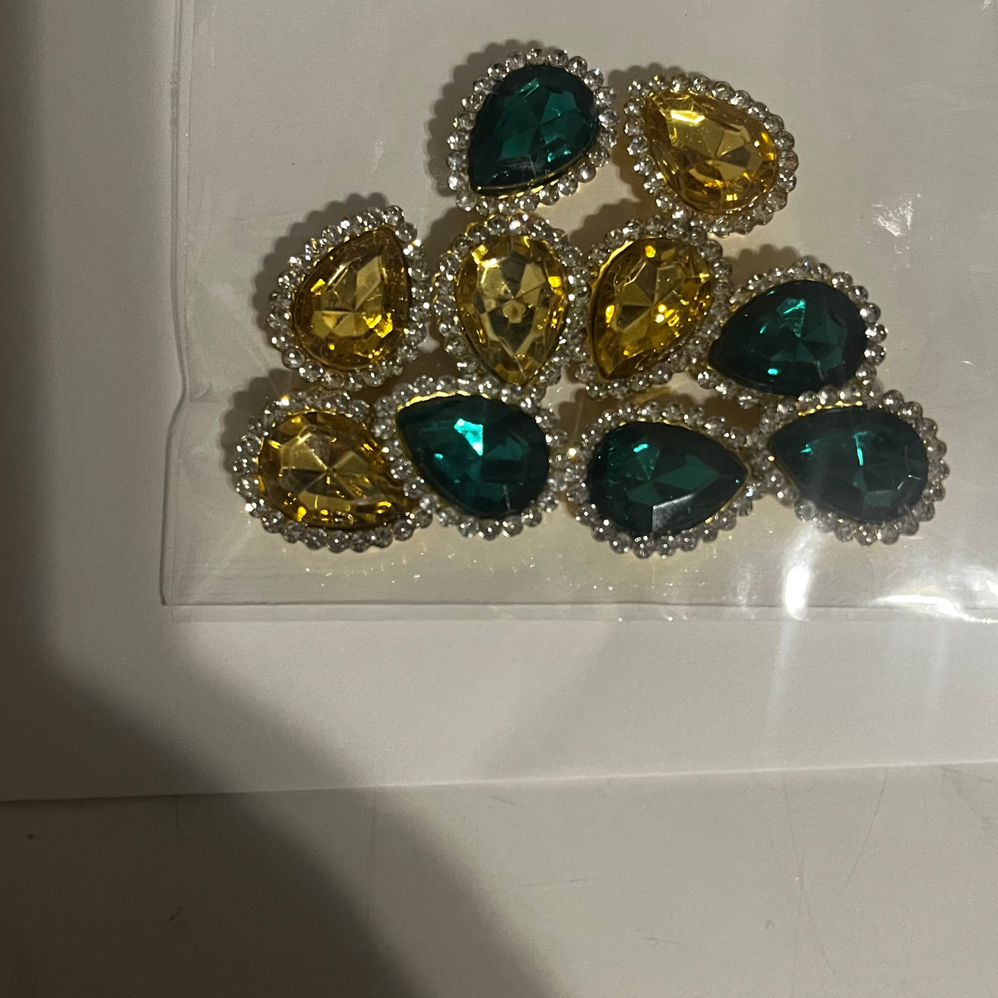 Bling - 1/2" Tear Drop Gemstone - 10pk