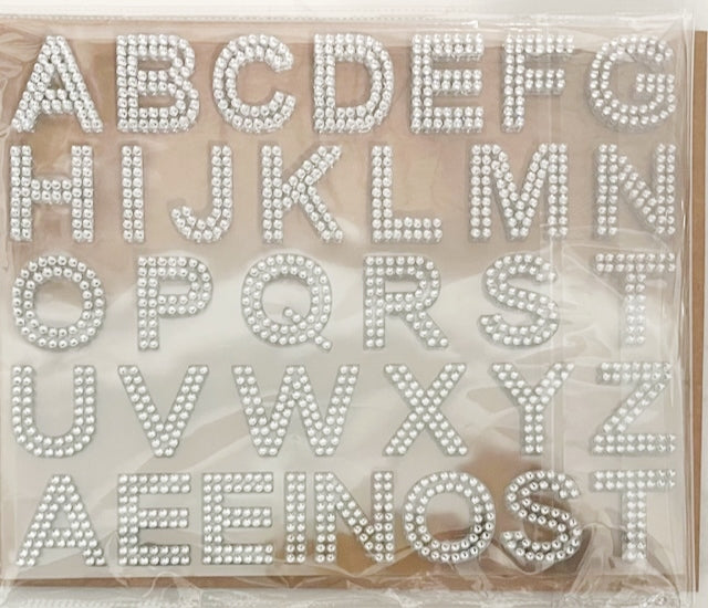 Stickers - A-Z 34pc Rhinestone / Clear Background - 2pack