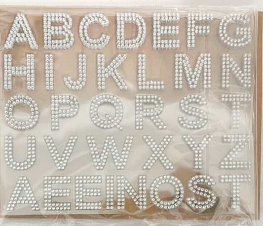 Stickers - A-Z 34pc Rhinestone / Clear Background - 2pack