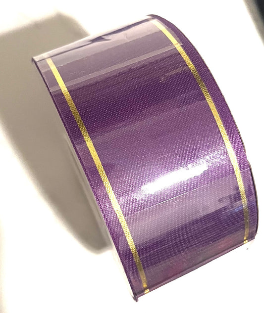 Ribbon - Bi-stripe Ribbon, Purple, 1-7/8 Inch, 50 Yards