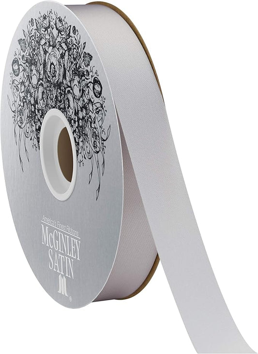 Ribbon - McGinley Satin Acetate Silver Label #3 x 100yd