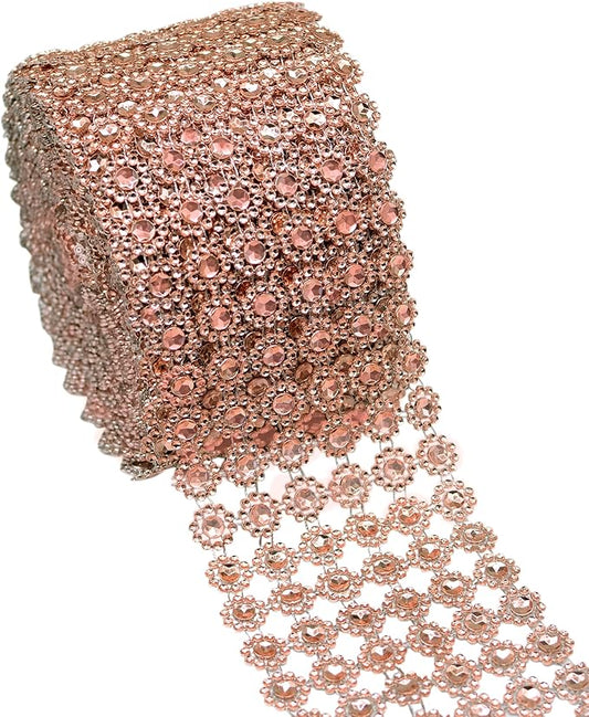 Bling - Mesh Flower Rhinestone Trimming Roll 5yd