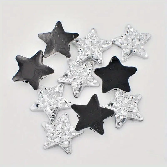 Bling - 1/2" Glitter Star Flatback -16pcs