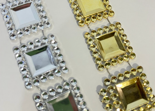Bling - Large Square Trimming  1" x 10yd
