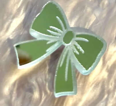 Acrylic - Bows Silver Mirror 5pcs