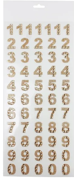 Stickers - 1"Rhinestone Number Sticker Page E29