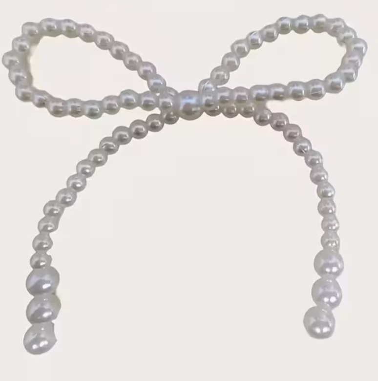 Embellishment - Pearl Bow 3.5" x3.5" - 2pcs