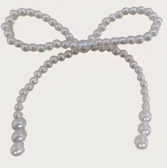 Embellishment - Pearl Bow 3.5" x3.5" - 2pcs