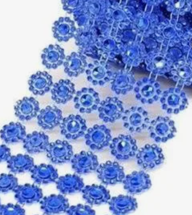 Bling - Mesh Flower Rhinestone Trimming 1yd