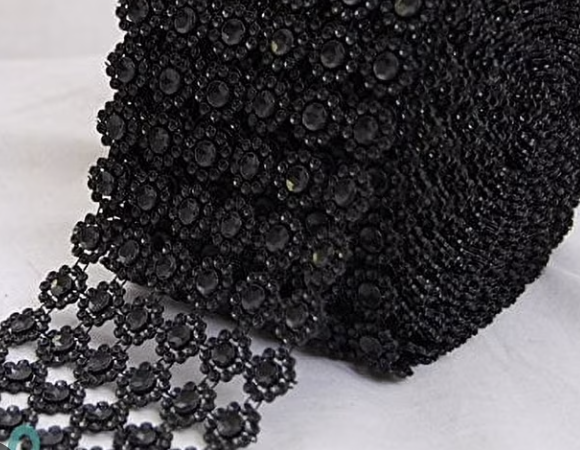 Bling - Mesh Flower Rhinestone Trimming 1yd