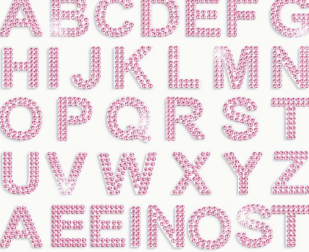 Stickers - Letters - Misc Designer / Glitter Self Adhesive 68 pc - 2PACK