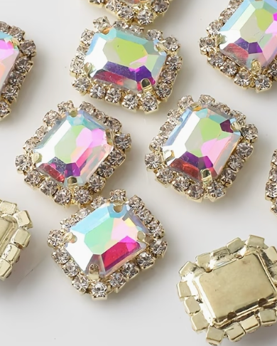 Bling - 10MM Square Rhinestone Flatbacks - 6pcs