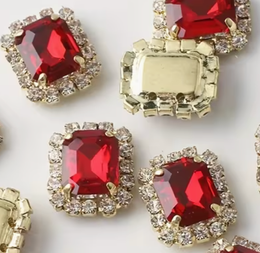 Bling - 10MM Square Rhinestone Flatbacks - 6pcs