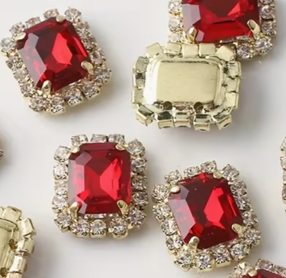 Bling - 10MM Square Rhinestone Flatbacks - 6pcs