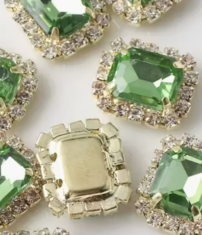 Bling - 10MM Square Rhinestone Flatbacks - 6pcs