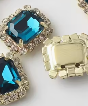 Bling - 10MM Square Rhinestone Flatbacks - 6pcs