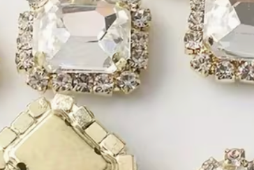 Bling - 10MM Square Rhinestone Flatbacks - 6pcs