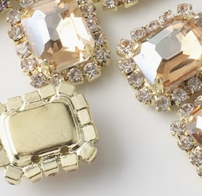 Bling - 10MM Square Rhinestone Flatbacks - 6pcs